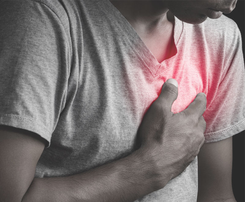 Man experiencing chest pain