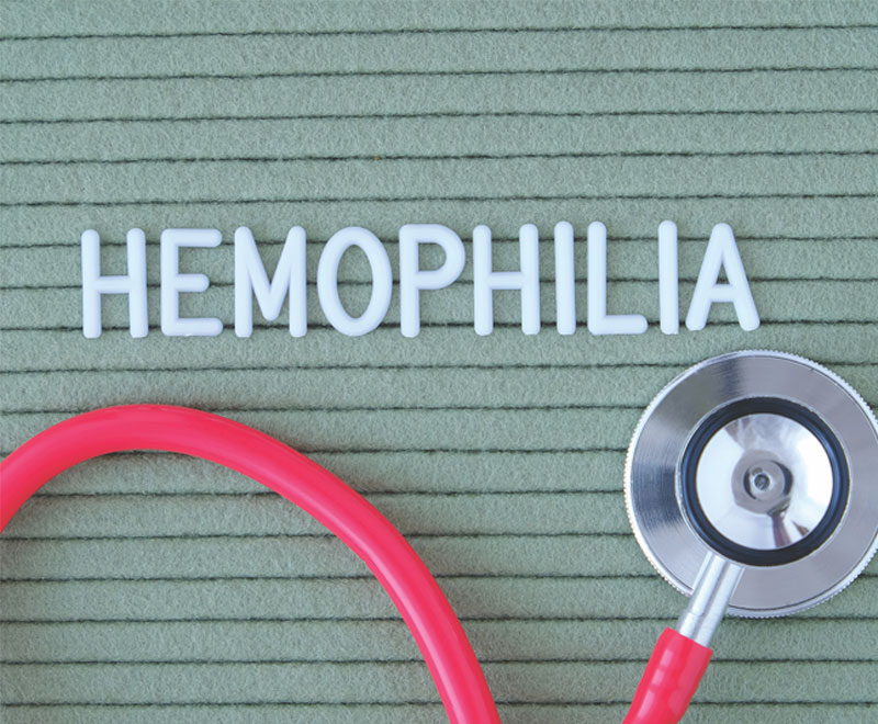 Image of felt board with "hemophilia" on it