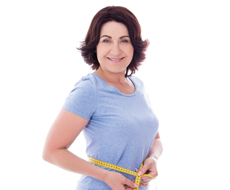 woman measuring waist