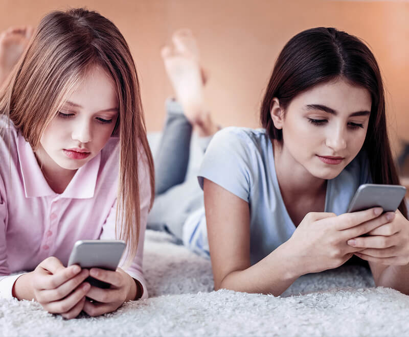 Two youth on social media