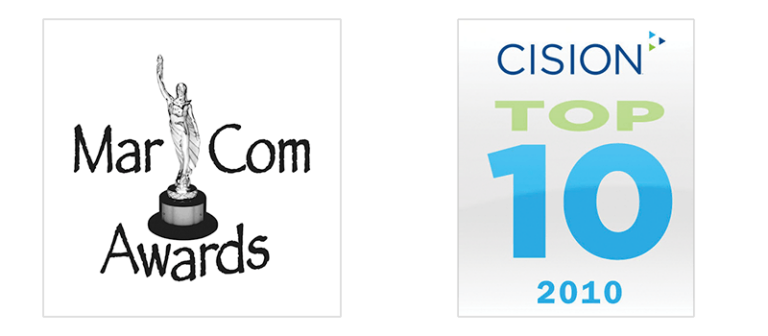 MarCom Awards and Cision Top-10 Pharmaceutical Magazines Awards logos