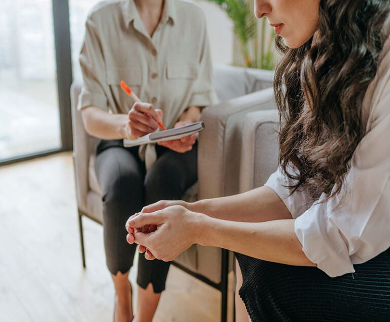 Image of woman with mental health provider