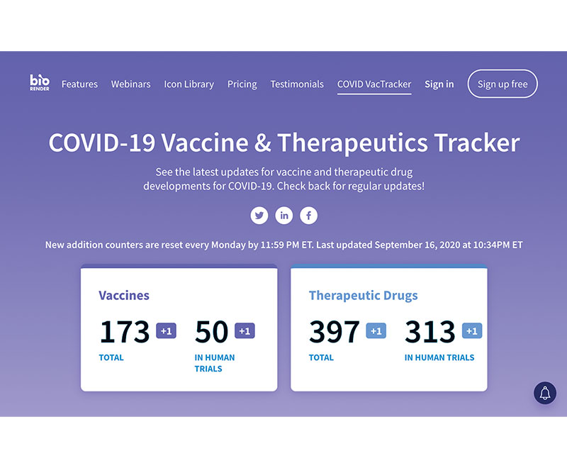 Covid tracker screen shot