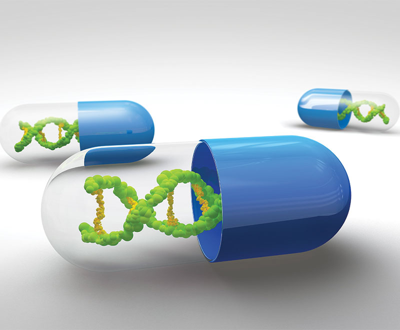 Illustration of DNA in a tablet