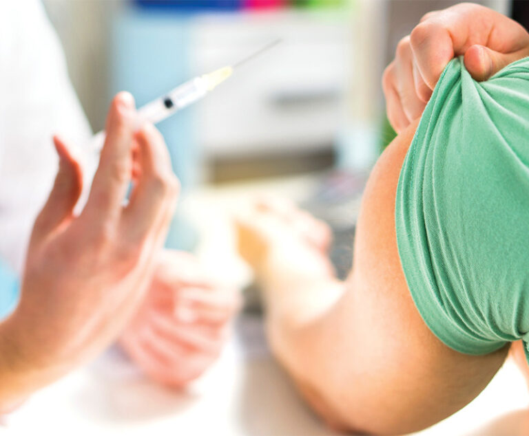 Photo of patient receiving an injection