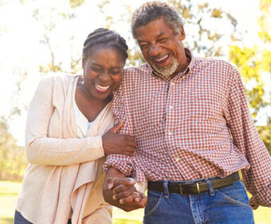 Senior couple laughing together