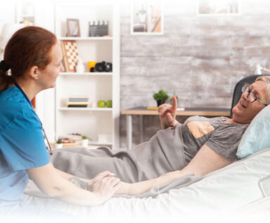 Nurse at patient's bedside