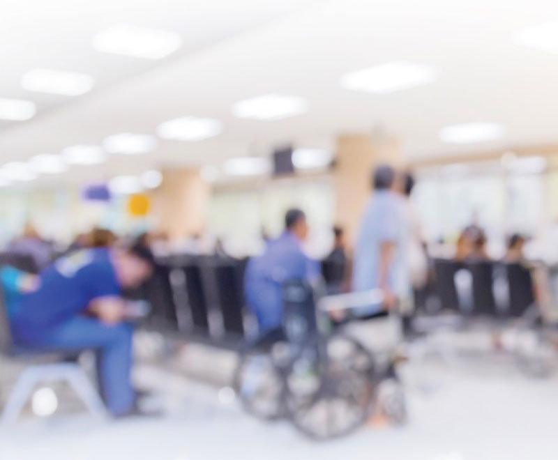 Photo of patients in a hospital waiting room