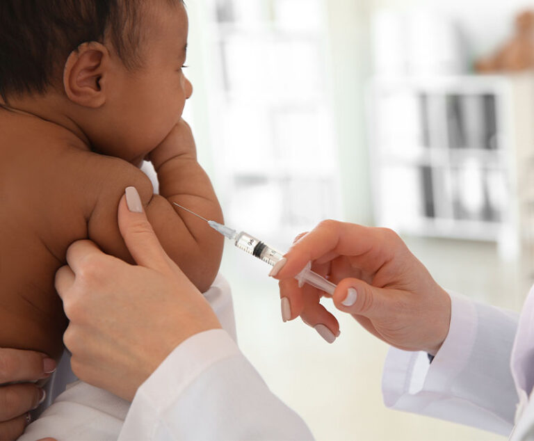 Photo of baby receiving vaccine